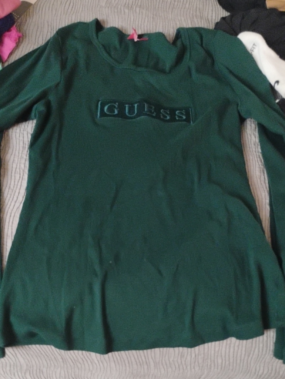 Guess Women V-Neck Sweater in Black and Lime
